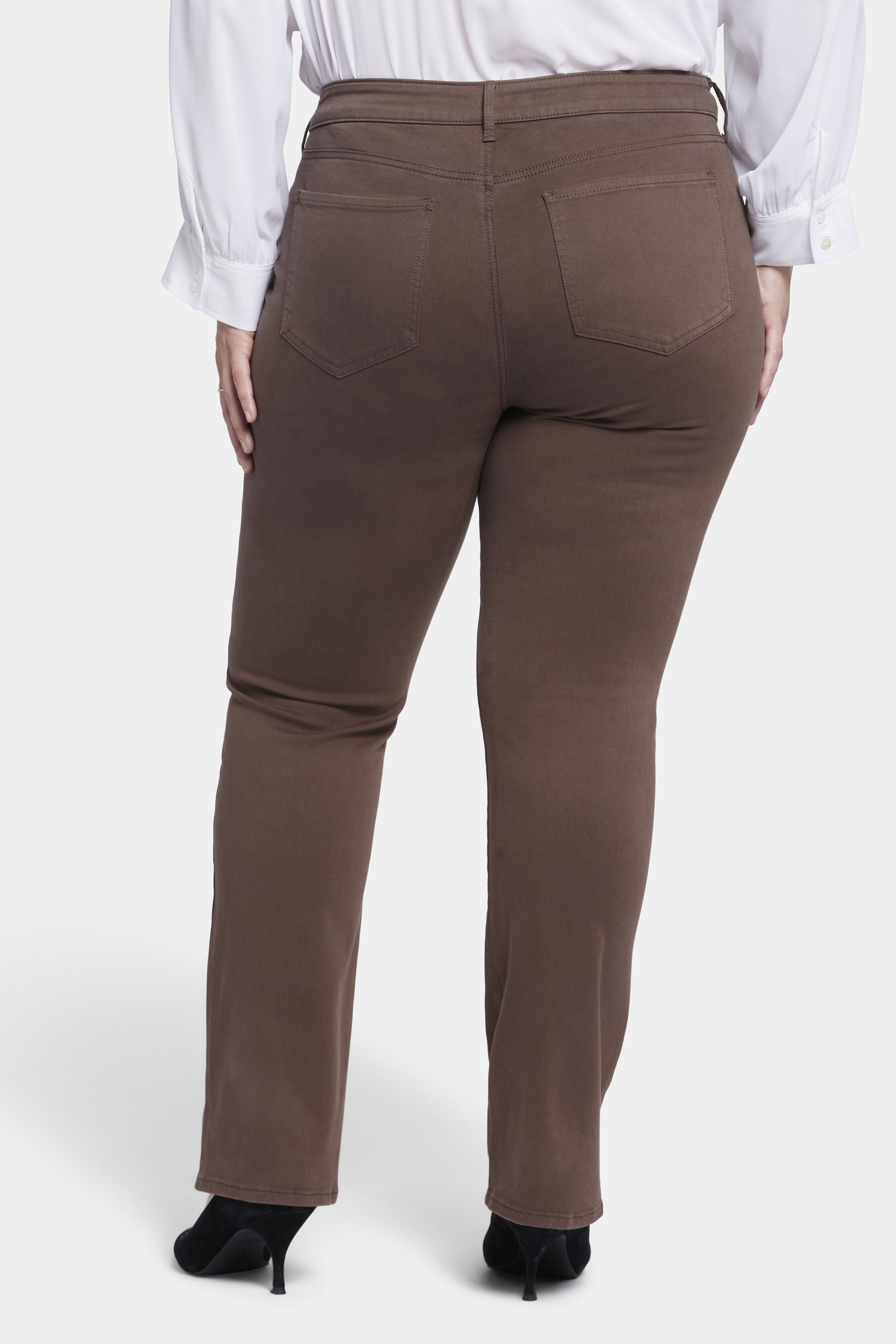 Coated Marilyn Straight Jeans, Coffee Bean / Brown, alternate image number 1