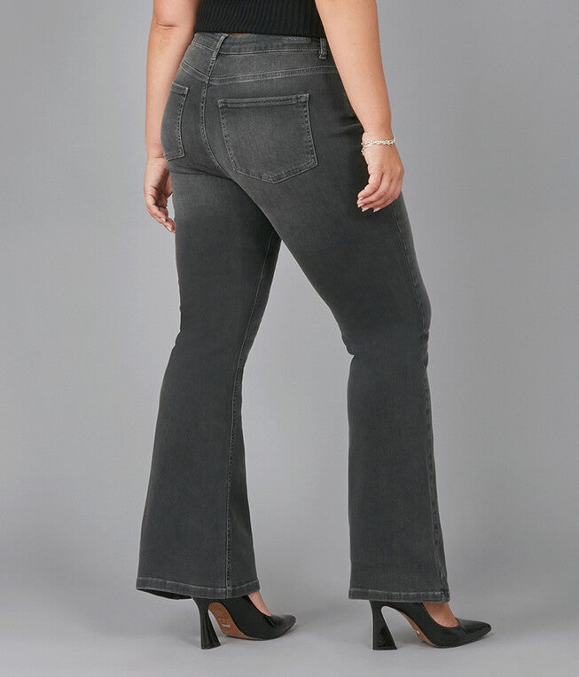 Women's ALICE-GMS High Rise Flare Jeans, Grey Moonstone / Charcoal Grey, alternate image number 2