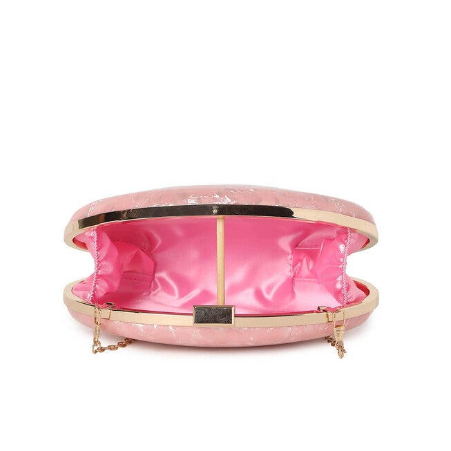 Haute Sauce Women's Marble Oval Clutch Bag, Pink / Pink, alternate image number 4