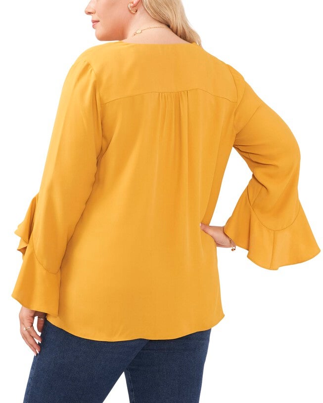 Natalie Flutter Sleeve Tunic, HONEY POT / Yellow, alternate image number null