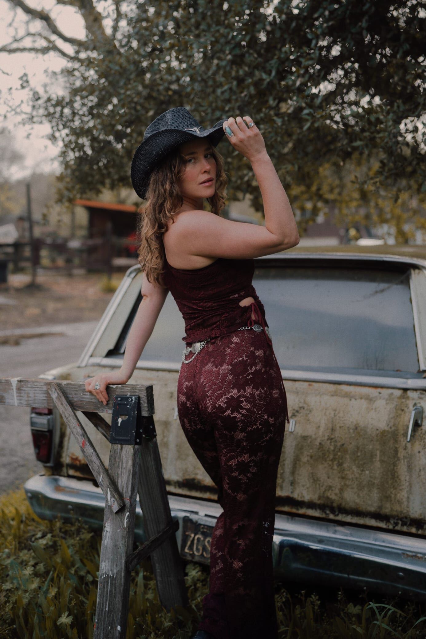 Carolina Lace Pant, Wine / Burgundy, alternate image number 3