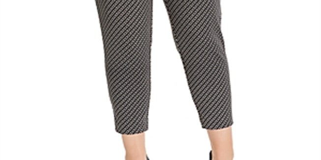 Michael Kors Women's Cropped Chain-Print Pants Black 0X, , alternate image number 5