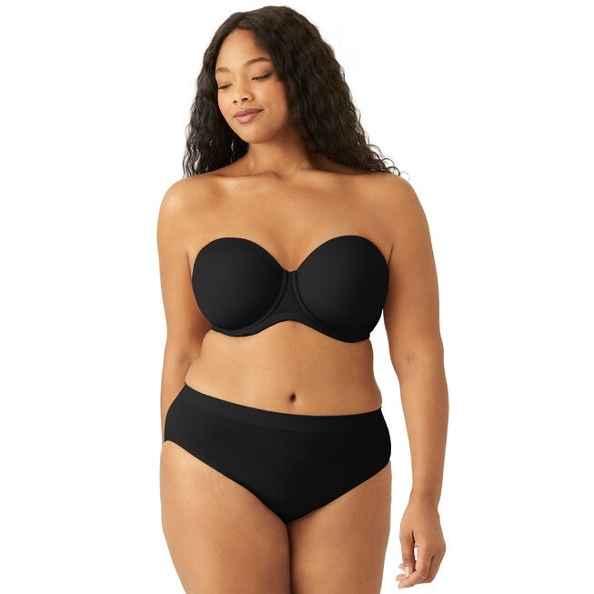 Red Carpet Strapless Underwire Bra, Black / Black, alternate image number 1