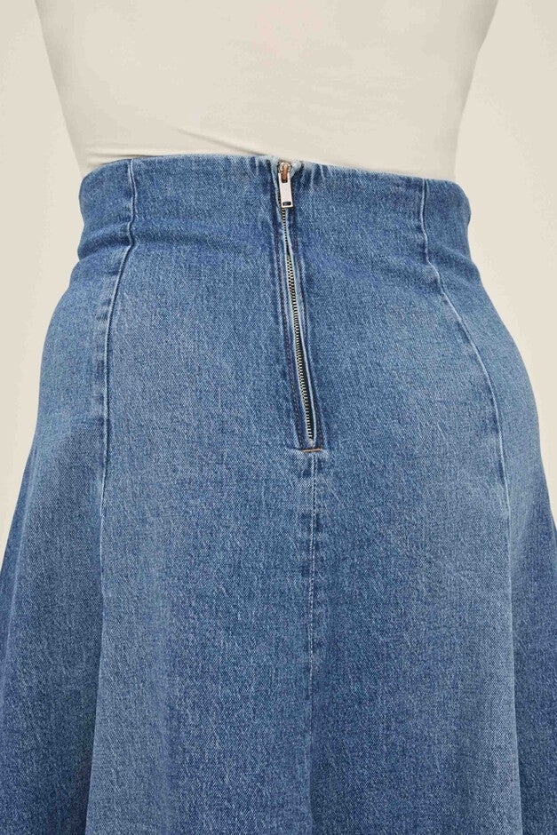 LOS PLUS - DENIM MIDI SKIRT | EVERAFTER, EVERAFTER / Dark Wash, alternate image number 4