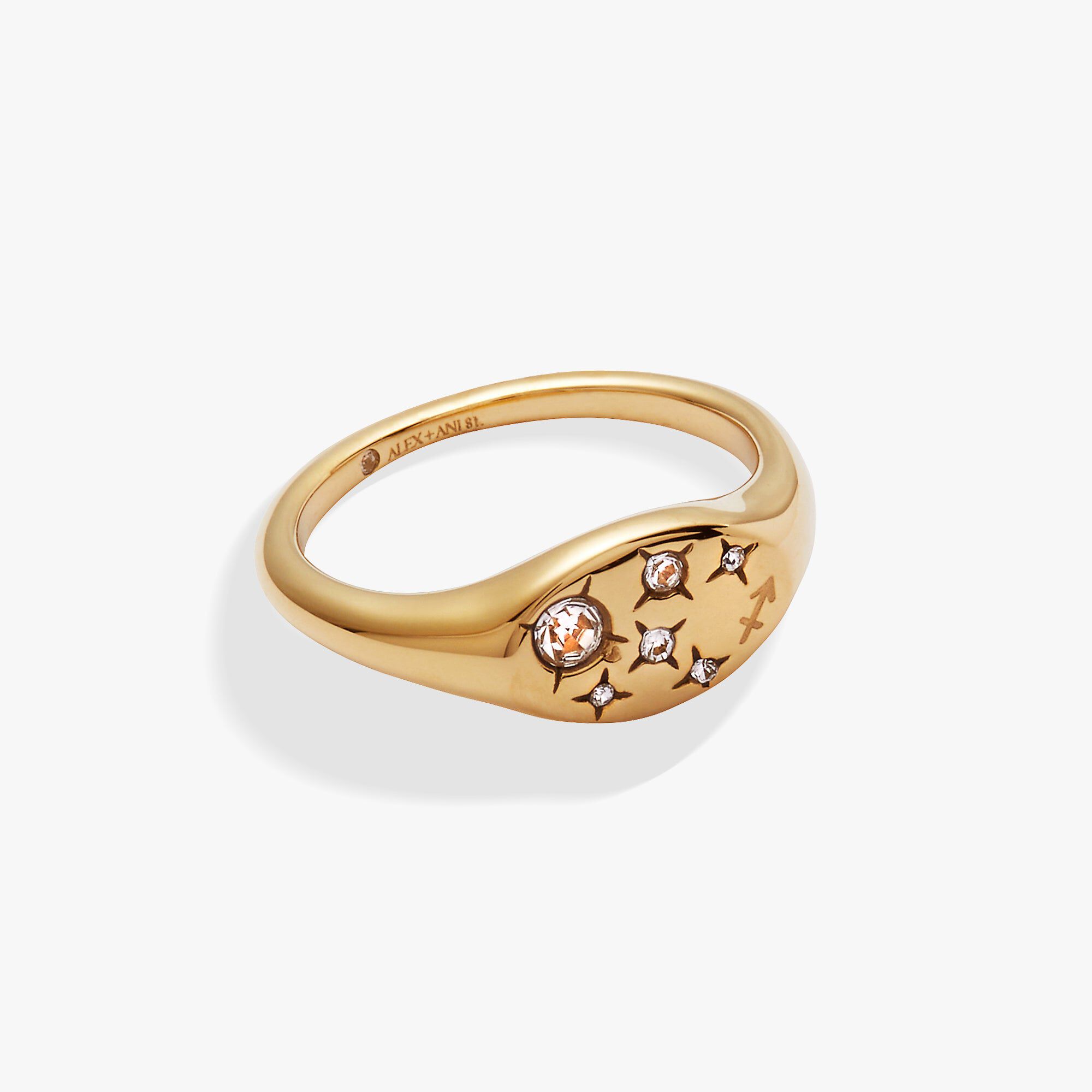Capricorn Zodiac Ring, Gold  Sagittarius / Gold, hi-res image number 0