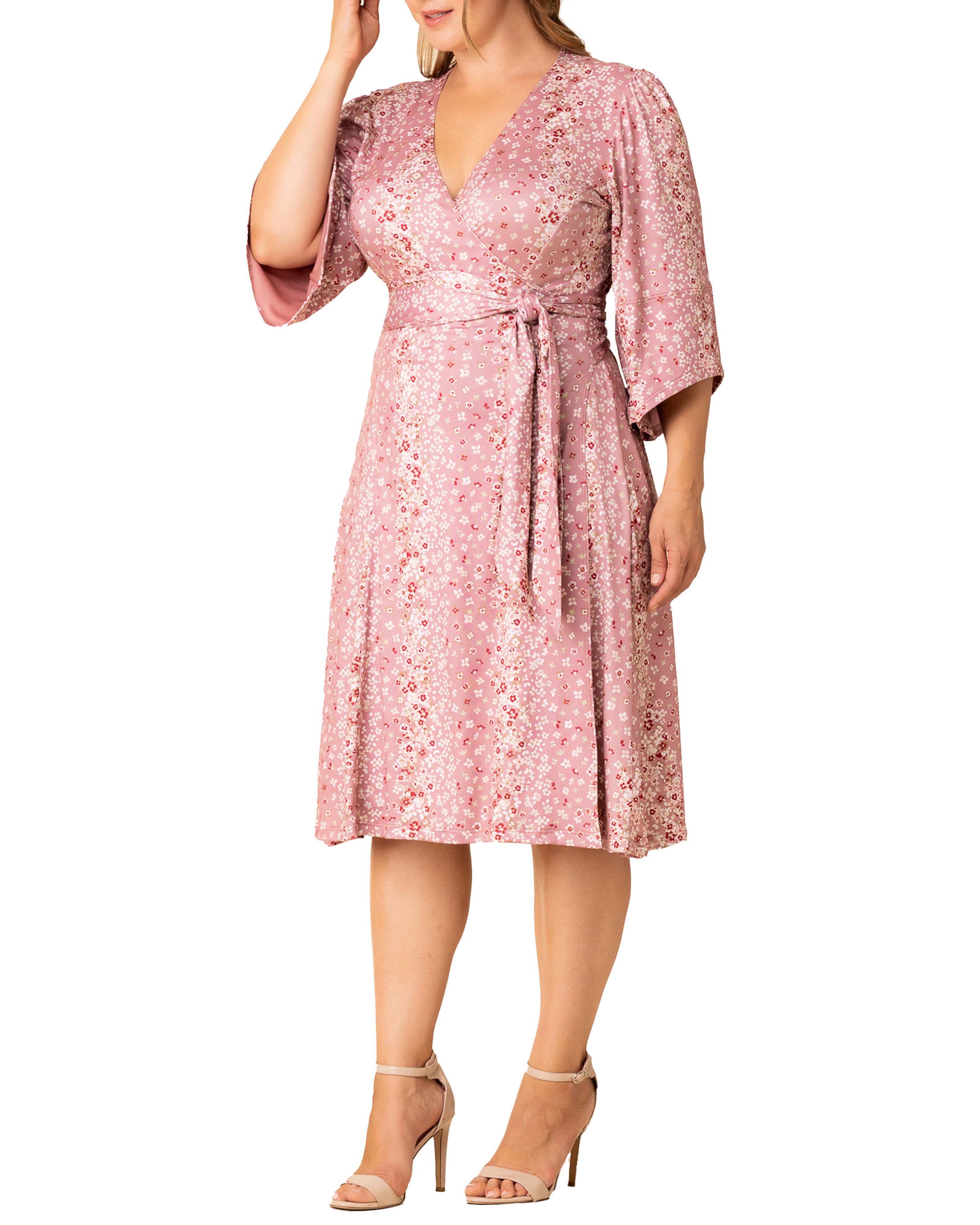 Gemini Wrap Dress, PINK FLORAL FALLS / Pink, alternate image number 3