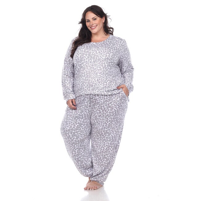 2 Piece Leopard Lounge Set, Grey Leopard / Cool Gray, alternate image number 2