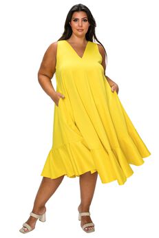 Simone Sleeveless Pocket Flare Dress