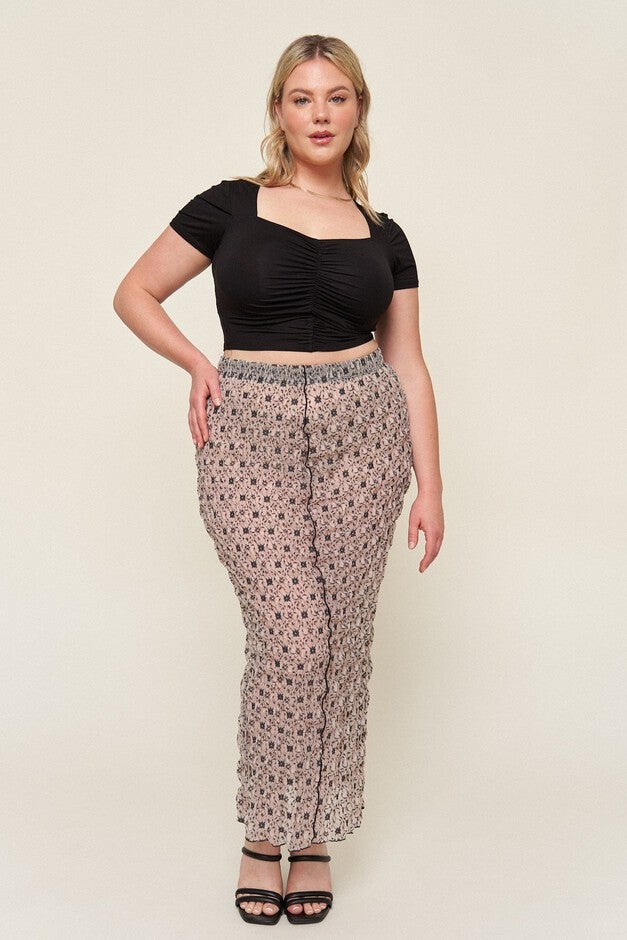 India Maxi Skirt in Lace Mesh, Lace Mesh / Black, hi-res image number 0