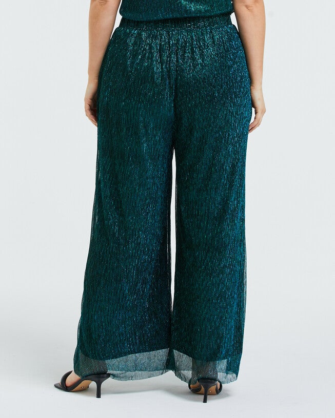 Camille Pink and Black Metallic Wide Leg Pant, , alternate image number 8