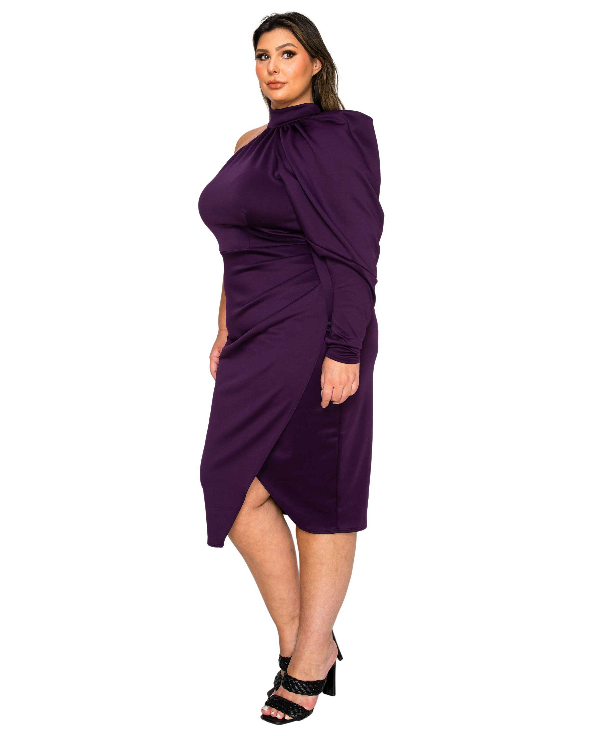 GIGI DRESS, Dark Eggplant / Purple, alternate image number 1