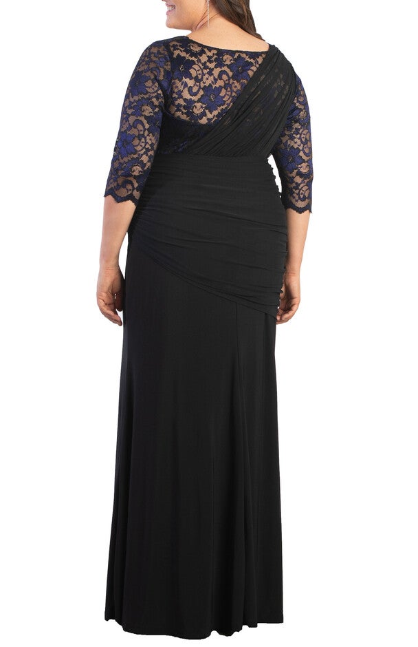Soiree Evening Gown, VIOLET NOIR / Black, alternate image number 1
