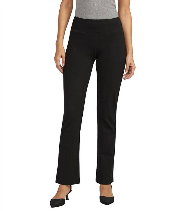 MID RISE PULL-ON BOOT CUT PANTS IN BLACK, Black / Black, hi-res image number 0