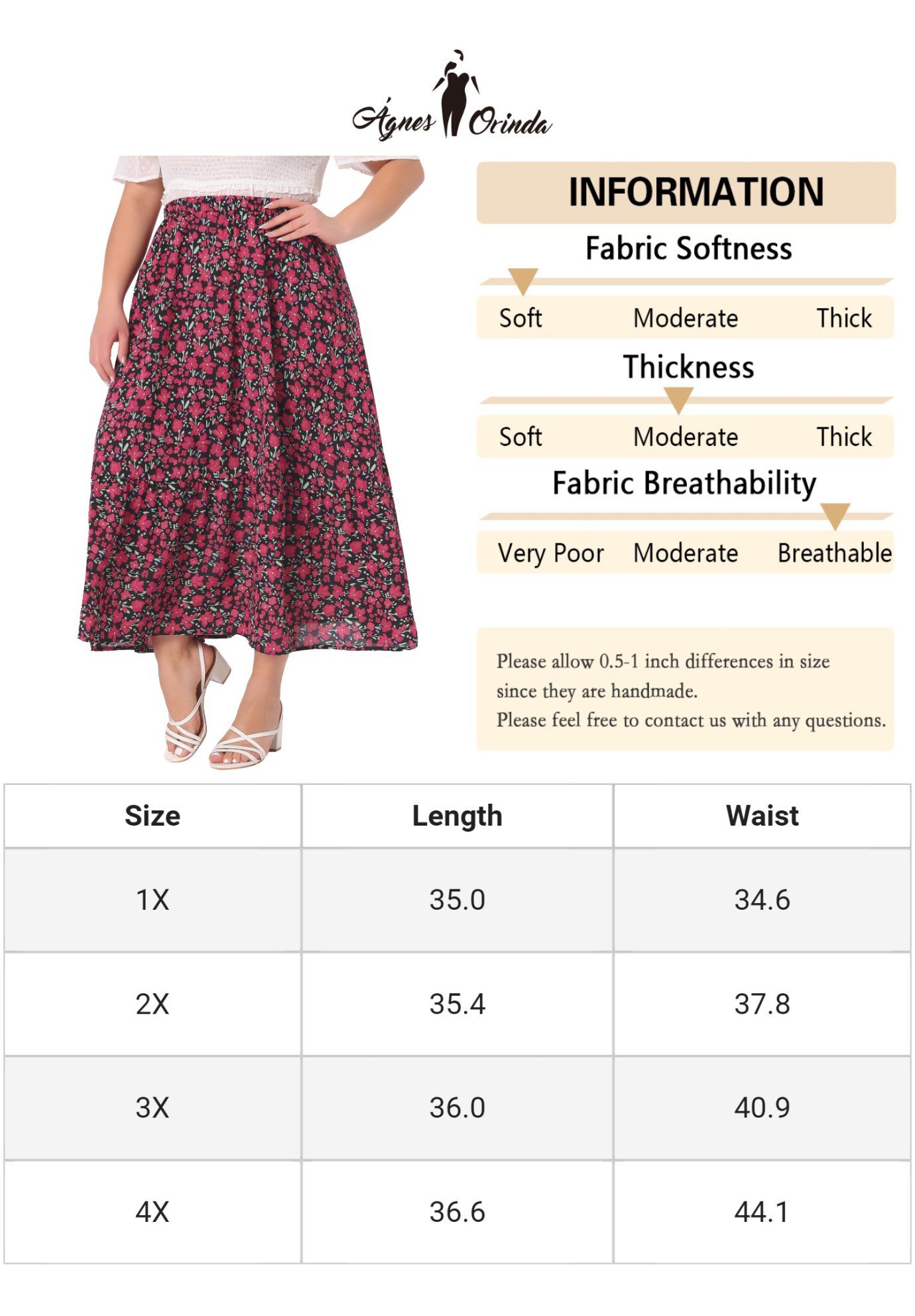 Summer Floral Flowy Stretchy Waist Layered A Line With Pocket Maxi Skirt, Black / Black, alternate image number 4