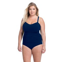 Tutti Frutti Plus Size Sweetheart Neck Shirred One Piece