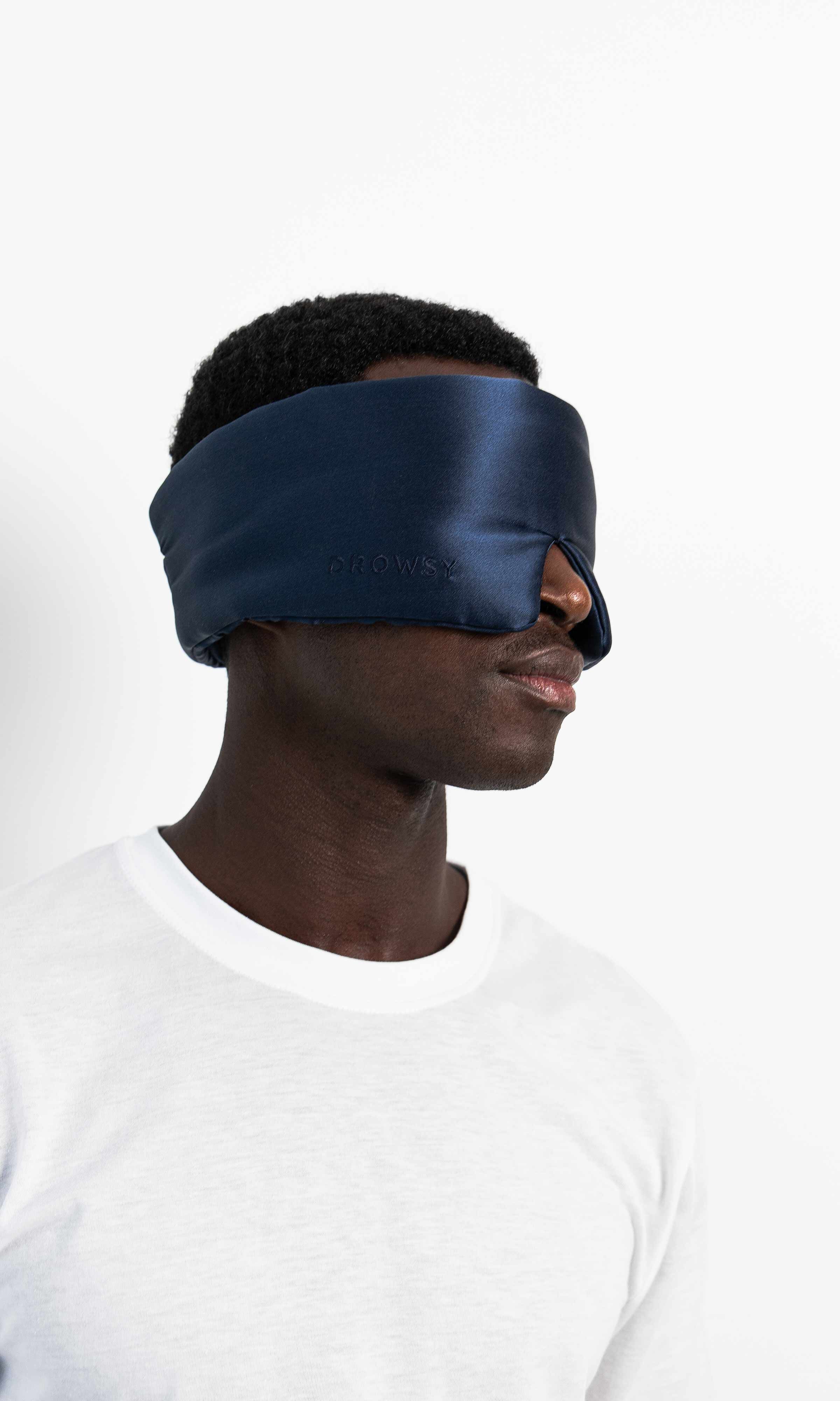 Silk Sleep Mask, Midnight Blue / Navy, alternate image number 3