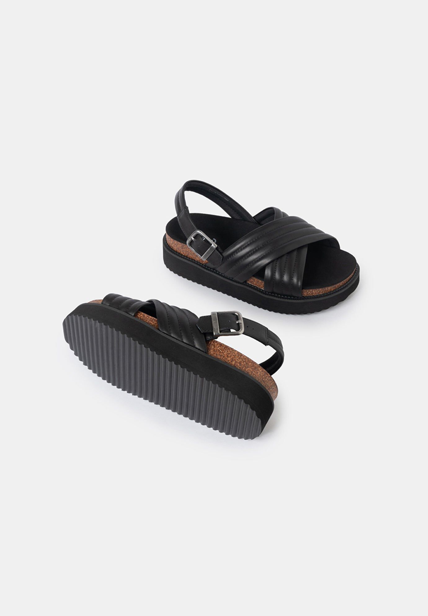 Sutton Footbed Sandals, Black / Black, alternate image number 3