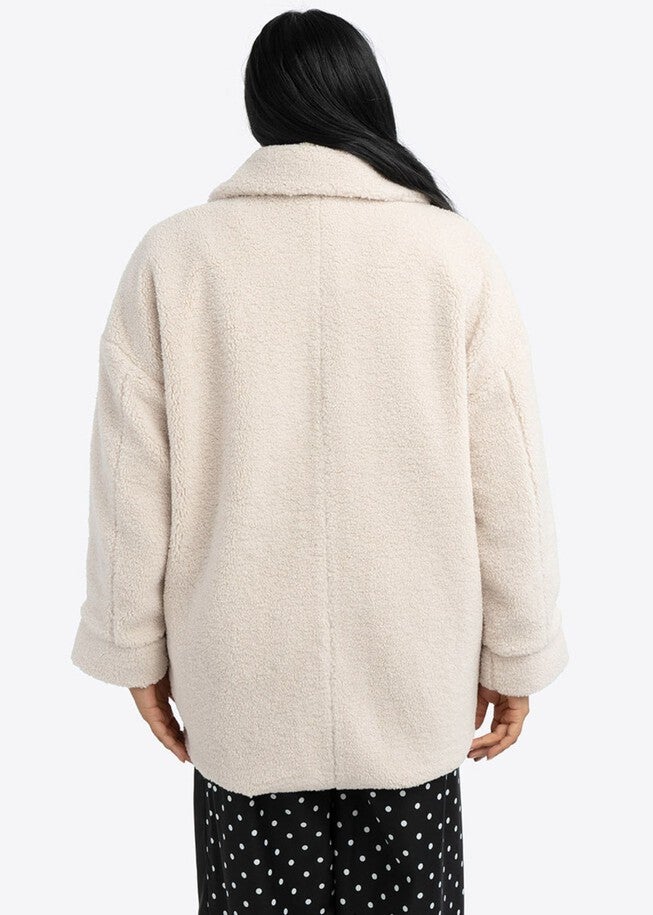 TEDDY BEAR SHIRT JACKET, Cloud / Beige, alternate image number 2