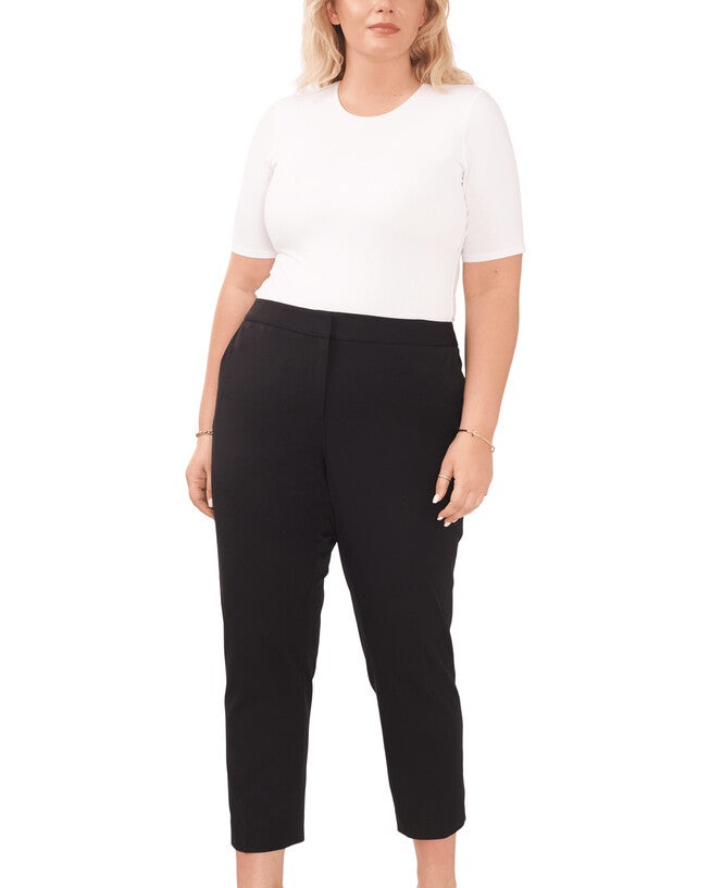 Front Zip Slim Leg Bi-Stretch Twill Pant, RICH BLACK / Black, hi-res image number 0