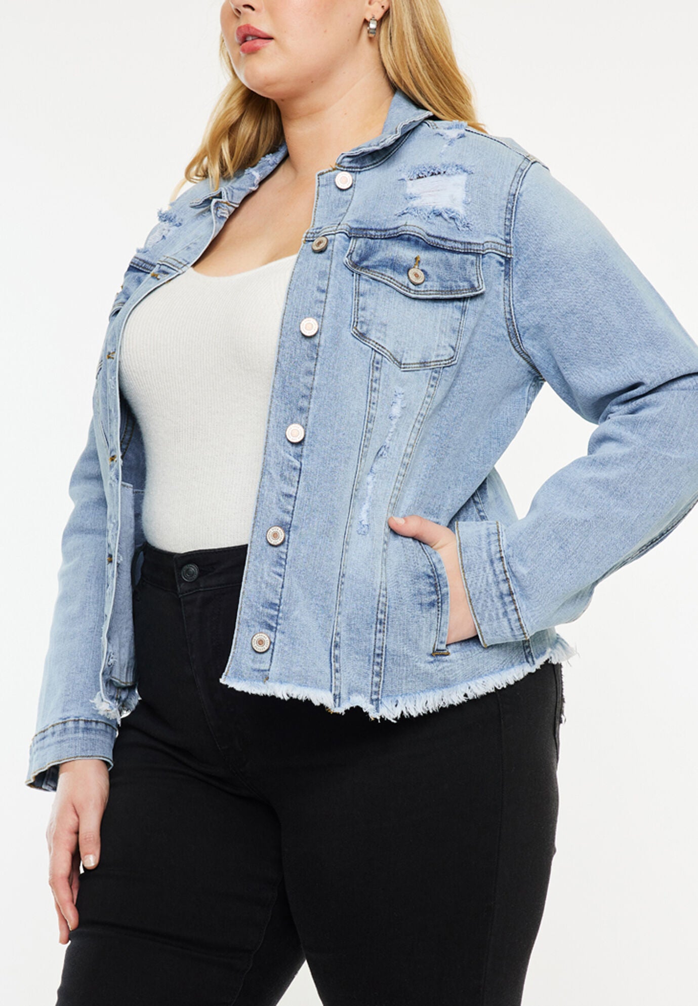 Loren Denim Jacket (Plus Size), Medium Wash / Medium Wash, alternate image number 3