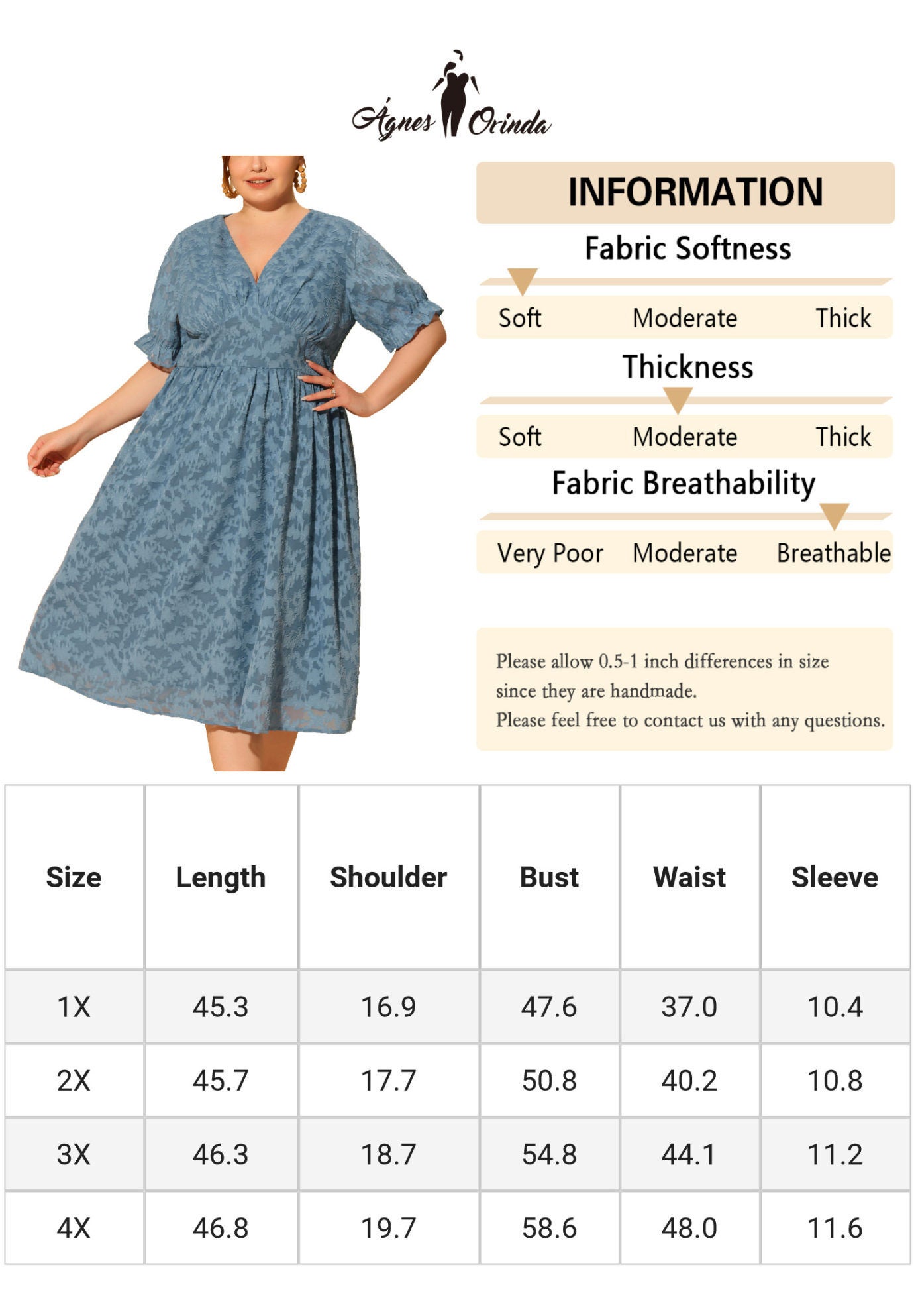 LACE FLORAL RUFFLE SHORT SLEEVE V NECK MIDI DRESS, Gray Blue / Dusty Blue, alternate image number 4