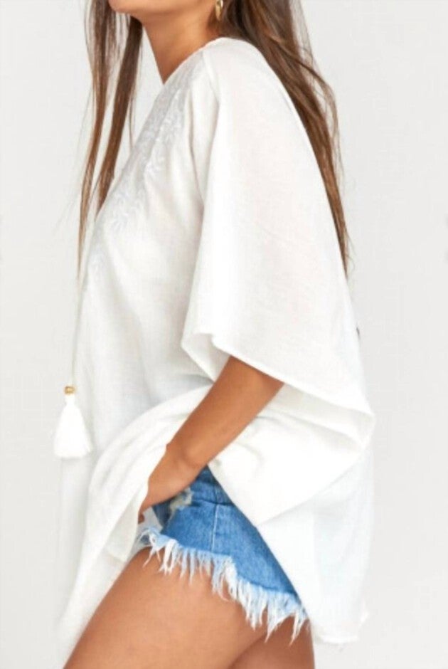 PETA LACE UP TUNIC IN WHITE, , alternate image number null