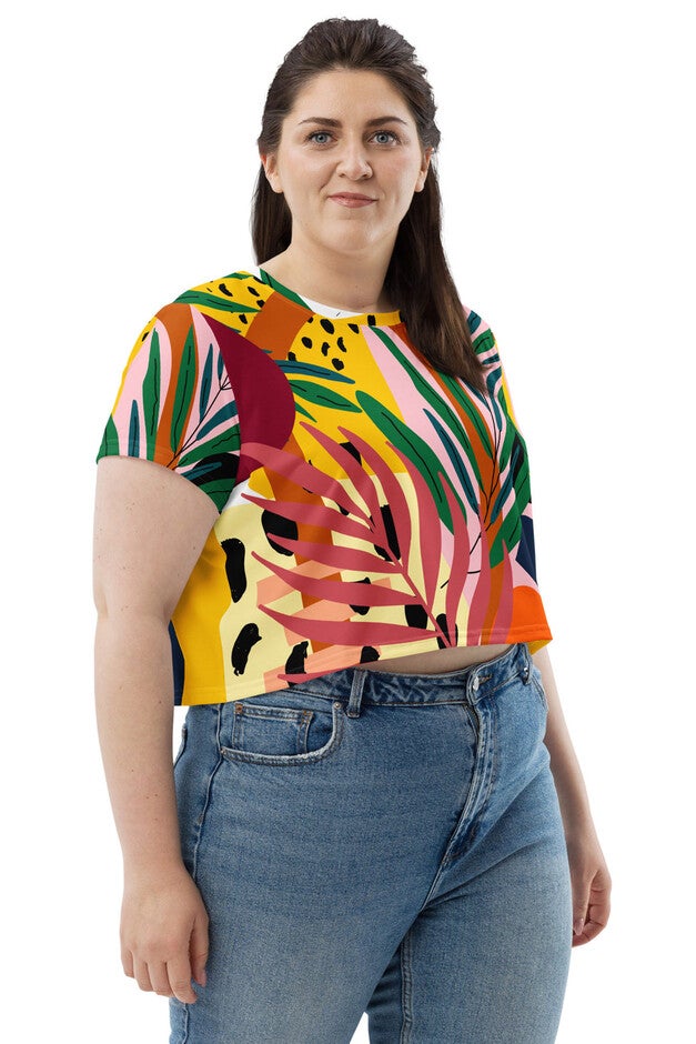 Abstract Botanical Crop Tee, , alternate image number null