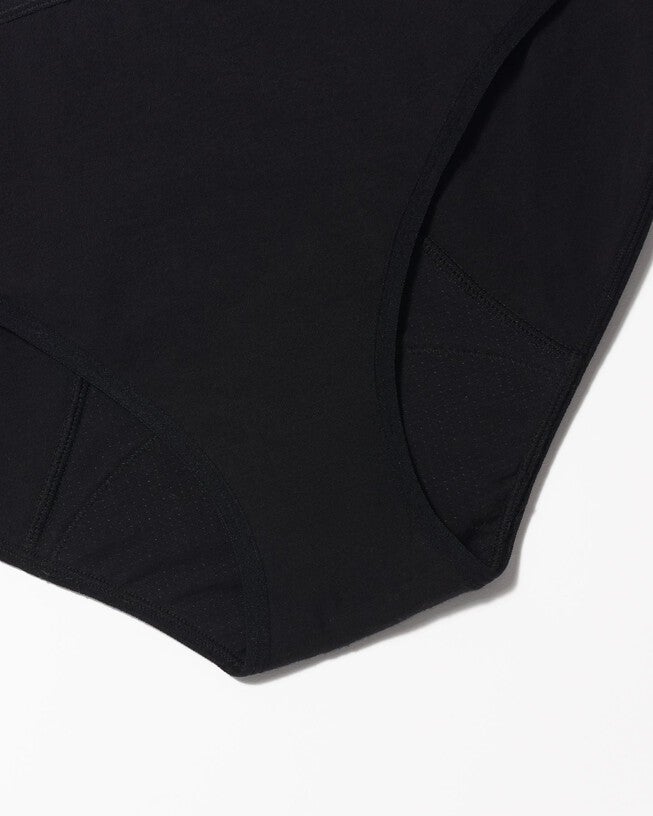 Period-Proof Organic Cotton Bikini - 3 tampon absorption, Black / Black, alternate image number 3