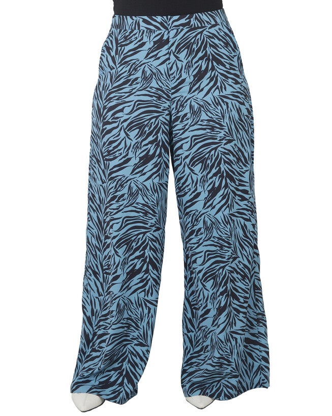 Plus Size Marnie High Waist Wide Leg Pants, Zebra Fever / Light Blue, hi-res image number 0