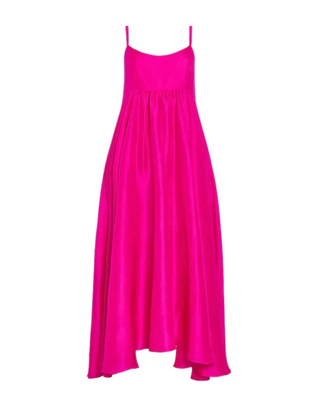 Rachel Raw Silk Midi Dress, Ultra Pink / Pink, hi-res image number null