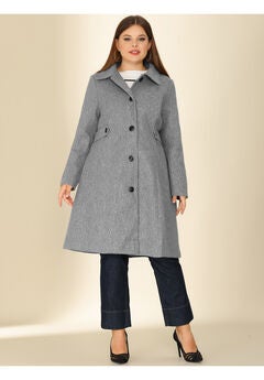 SINGLE BREASTED BELTED WINTER LONG COAT