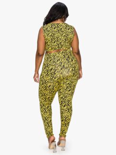 ZEBRA YOGA LEGGINGS, Neon Yellow Zebra / Yellow, alternate image number 2
