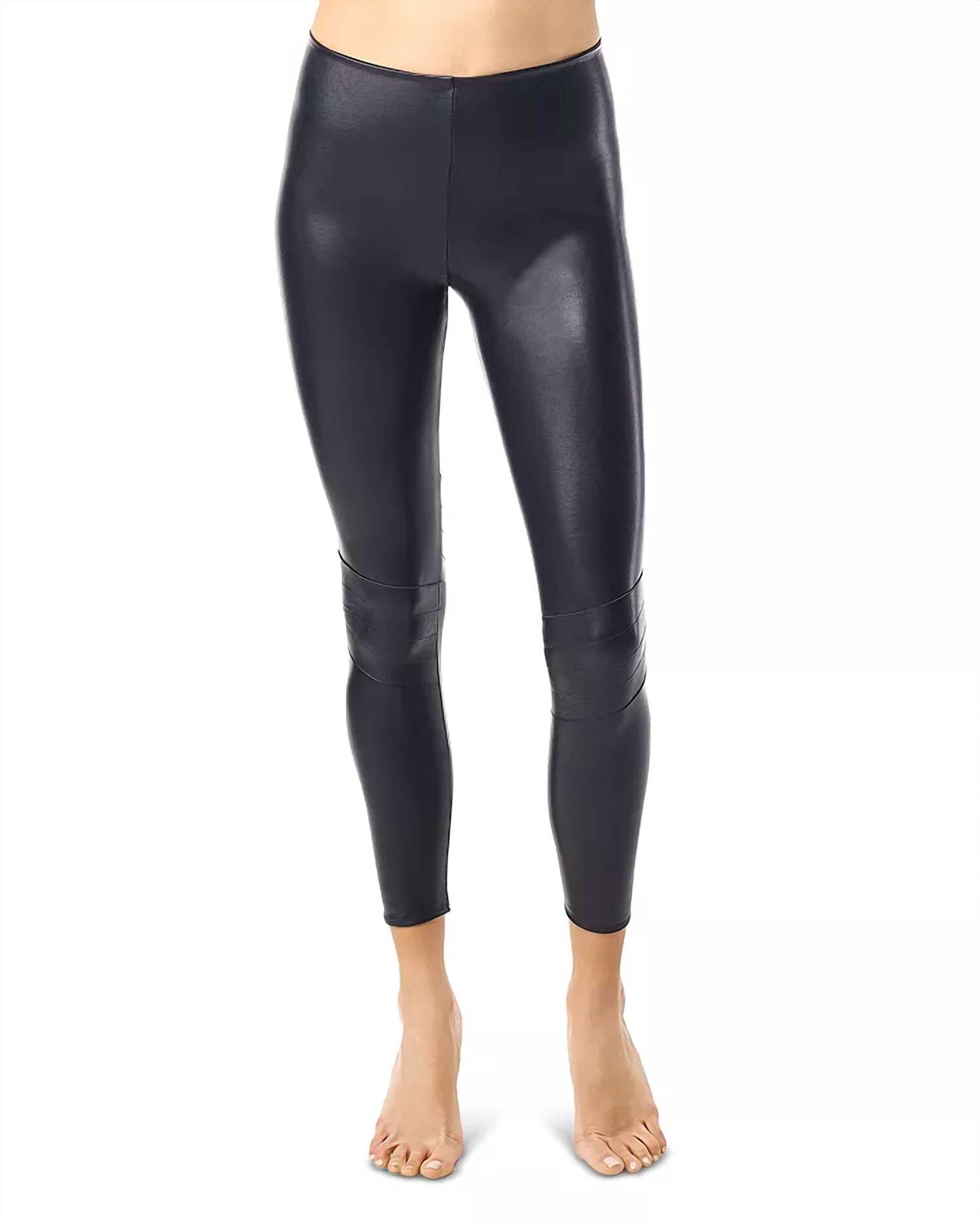 Faux Leather Moto Legging In Black, Black / Black, hi-res image number 0