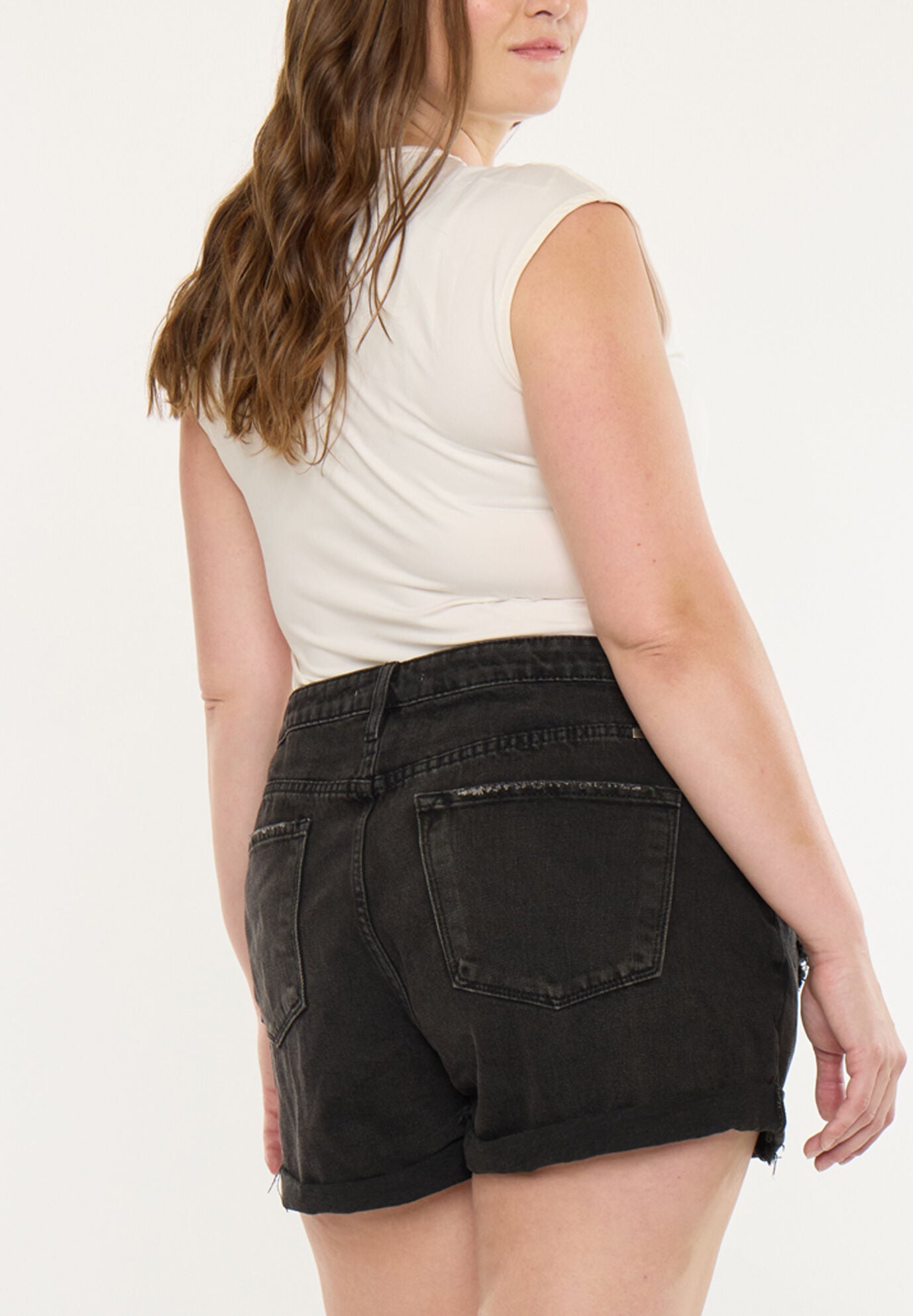 Monty Ultra High Rise Shorts (Plus Size), Black / Black, alternate image number 6