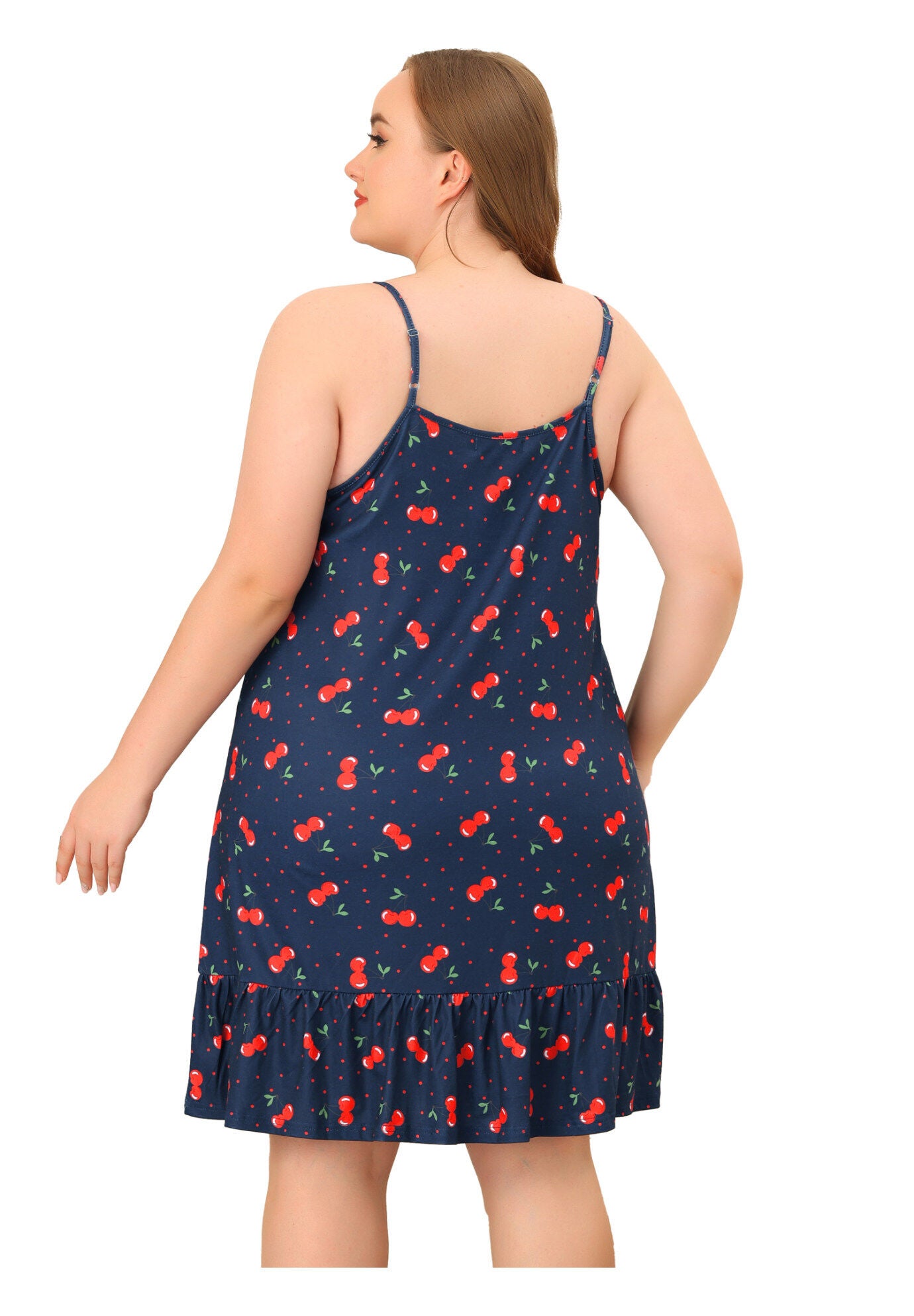 Chemise Printed Strap Nightwear Lingerie, Navy / Navy, alternate image number 1