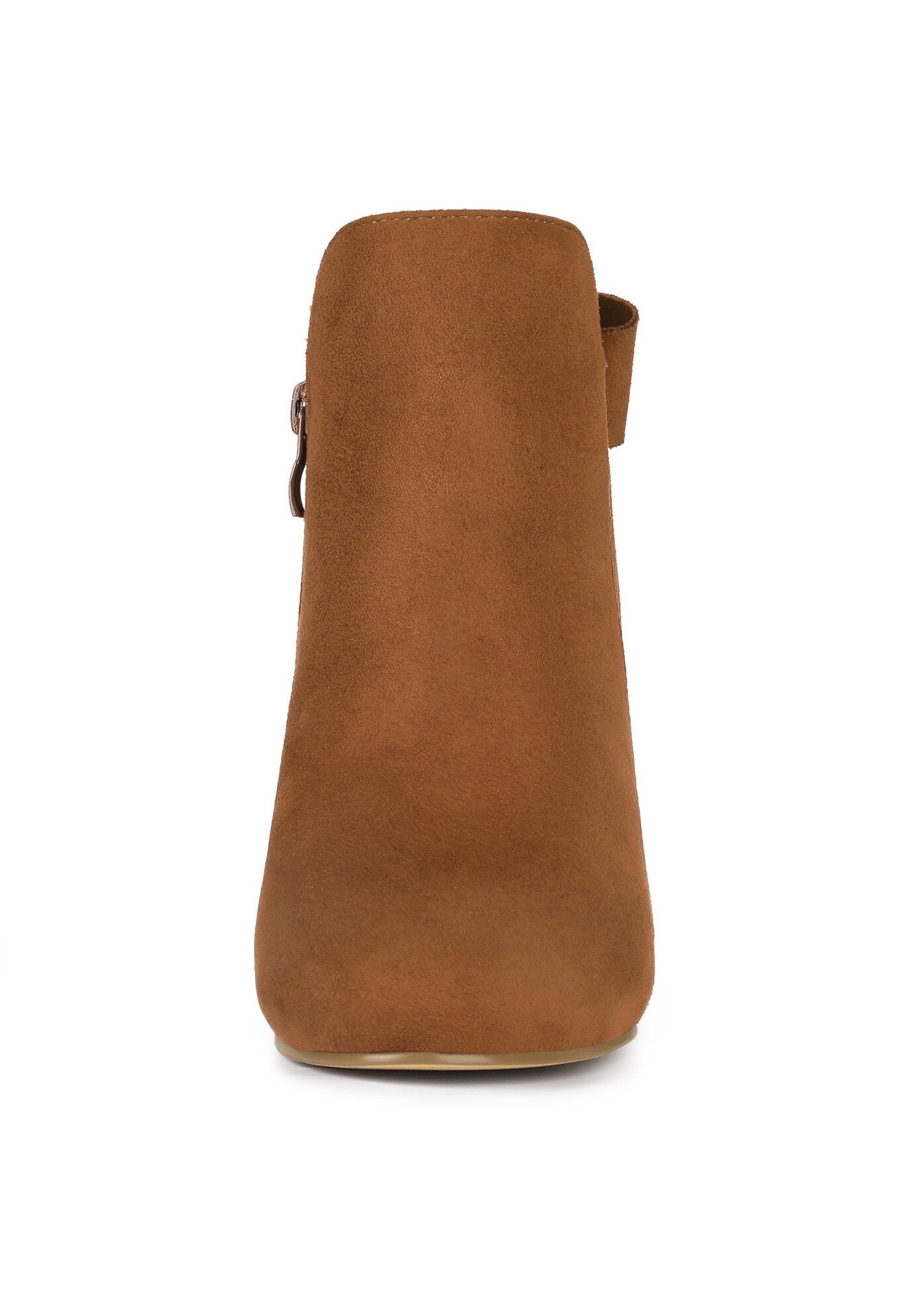 Round Toe Bow Decor Chunky Heel Ankle Boots, Brown / Brown, alternate image number 1