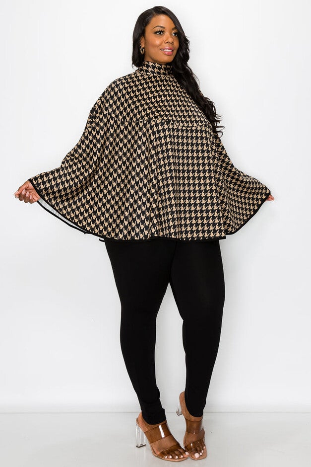 LINDA HOUNDSTOOTH PONCHO, , alternate image number null