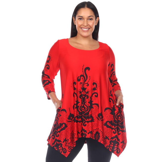 Yanette Tunic Top, RedBlack / Red, hi-res image number 0
