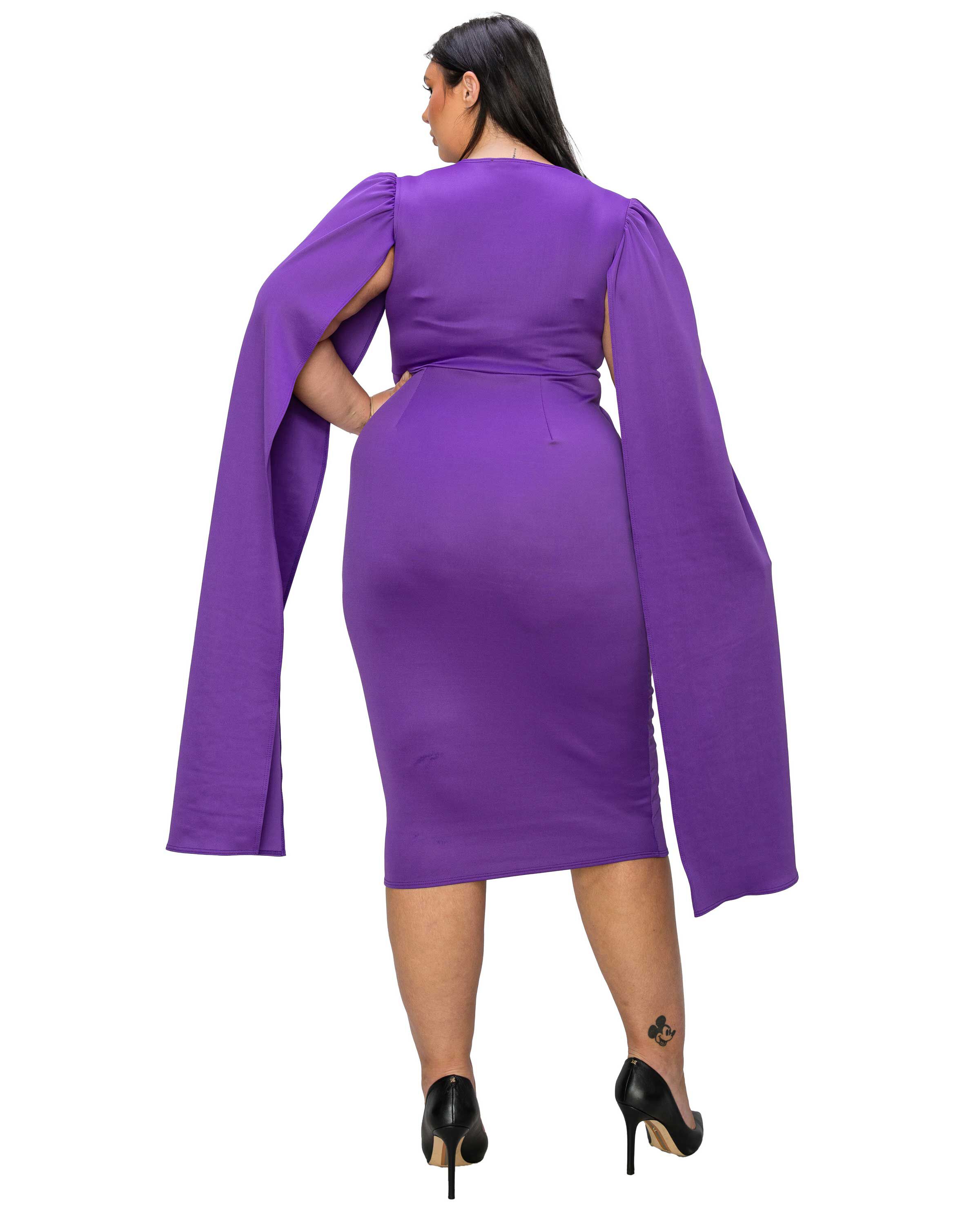 Naomi Cape Dress, Purple / Purple, alternate image number 2