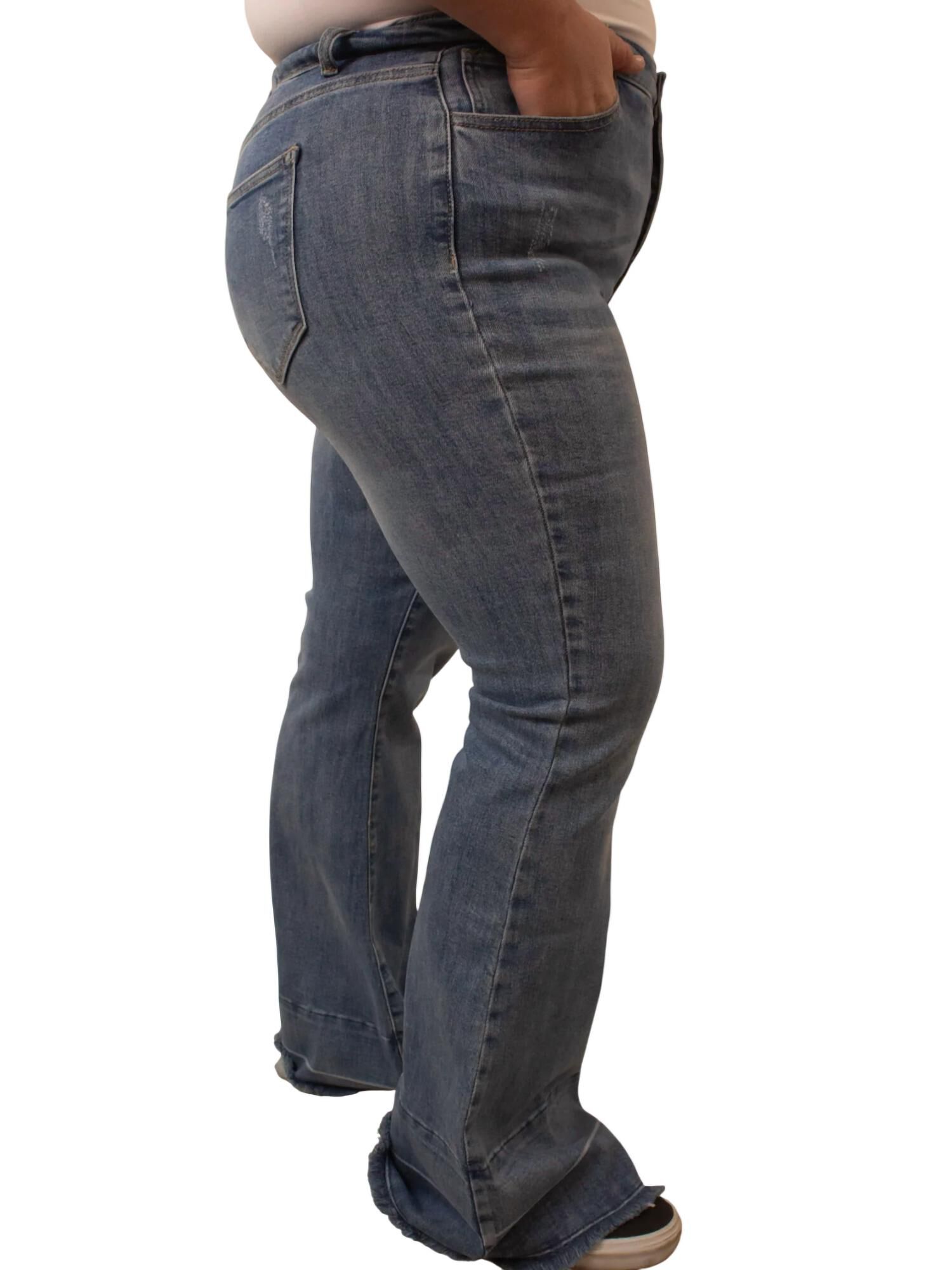 TUMMY CONTROL JEAN WITH RAW SHADOW HEM, Medium Wash / Medium Wash, alternate image number 1