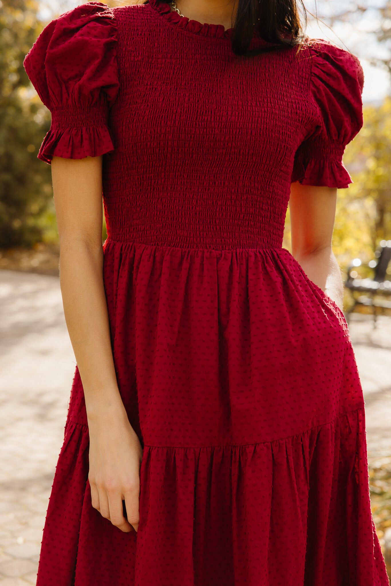 Cordelia Dress, Burgundy / Burgundy, alternate image number 1