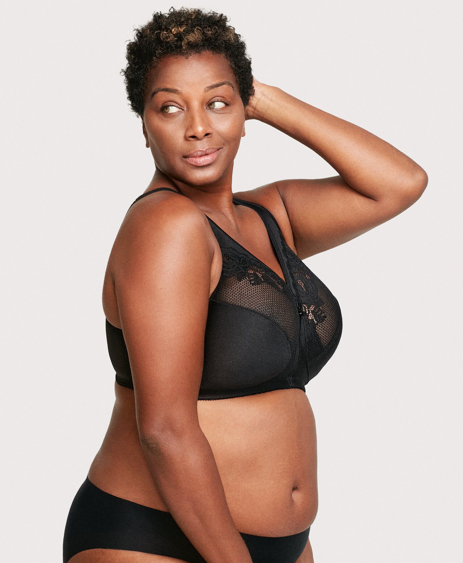 MagicLift Minimizer Bra, Black / Black, alternate image number 3