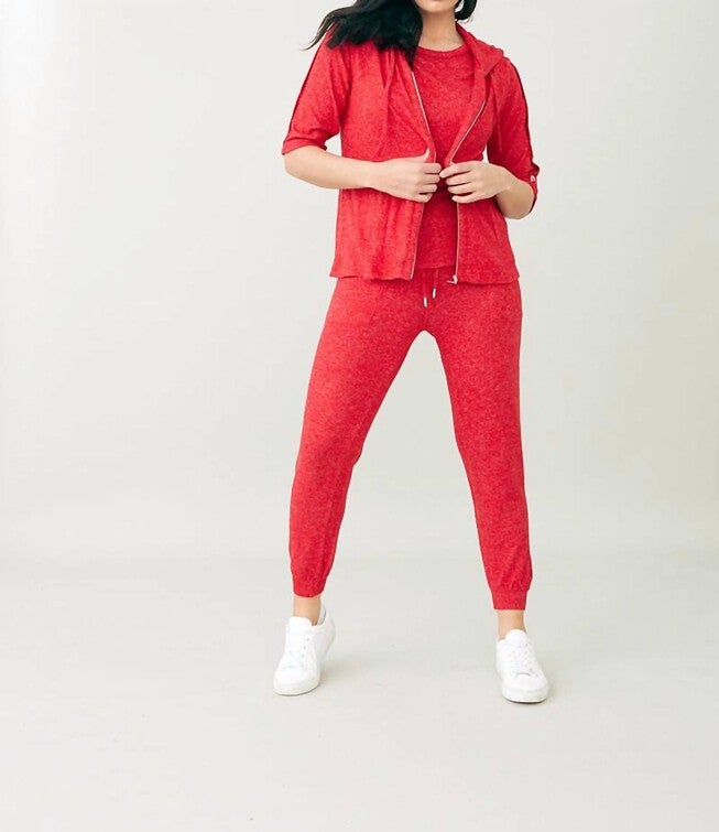 SOFT STRETCH HOODED VEST IN RED, Red / Red, hi-res image number null