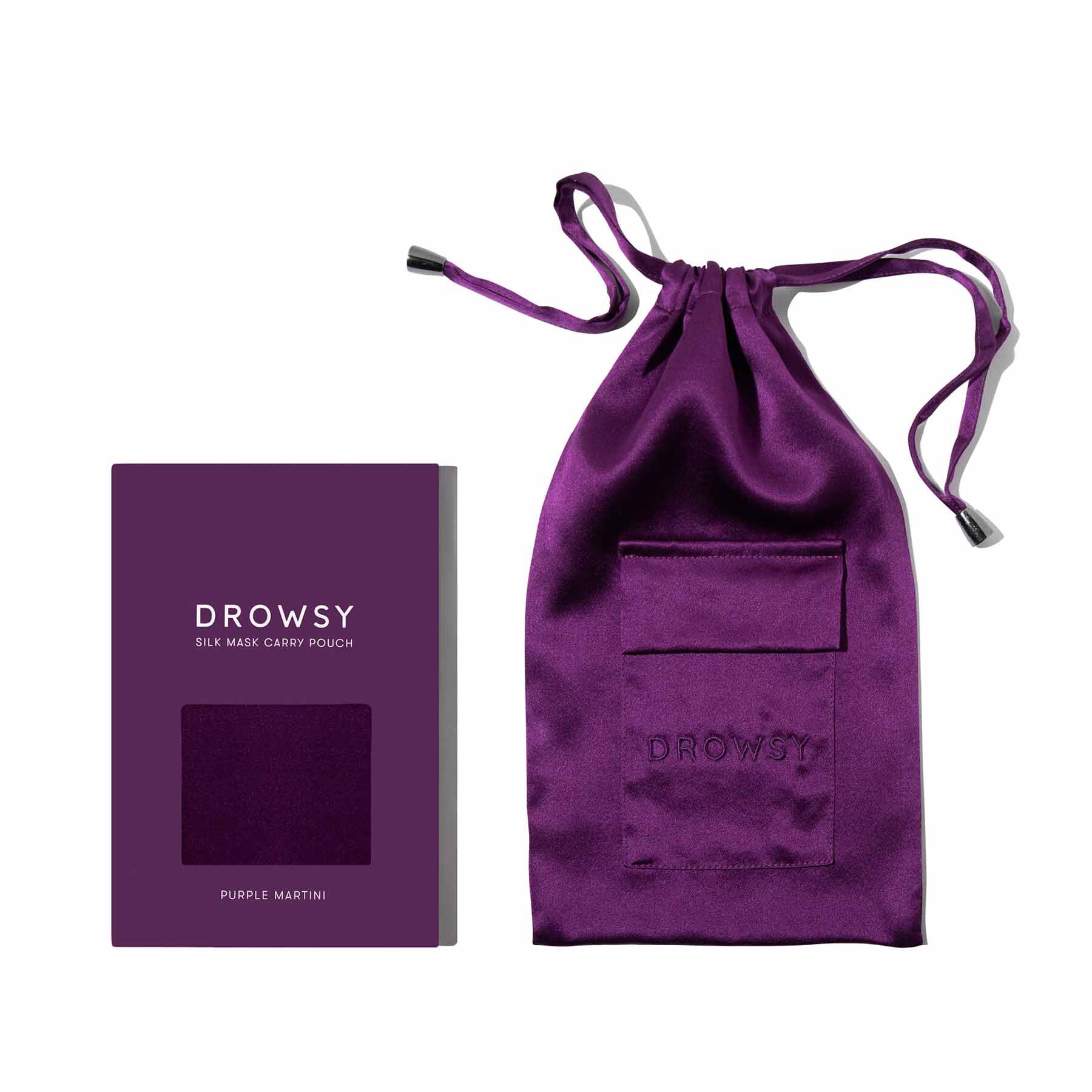 Silk Eyemask Carry Pouch, Purple Martini / Purple, alternate image number 2