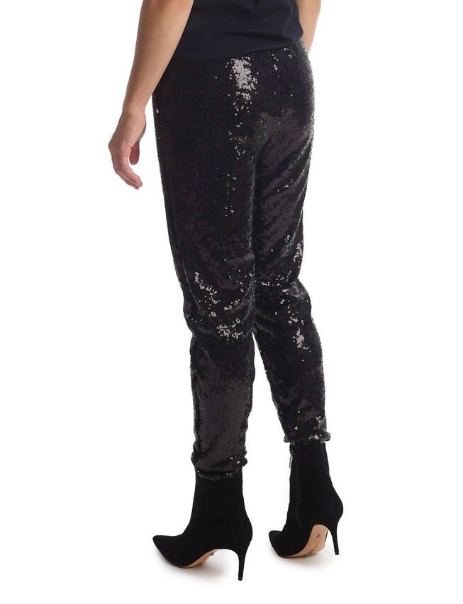 Sequin Jogger in Black, , alternate image number null