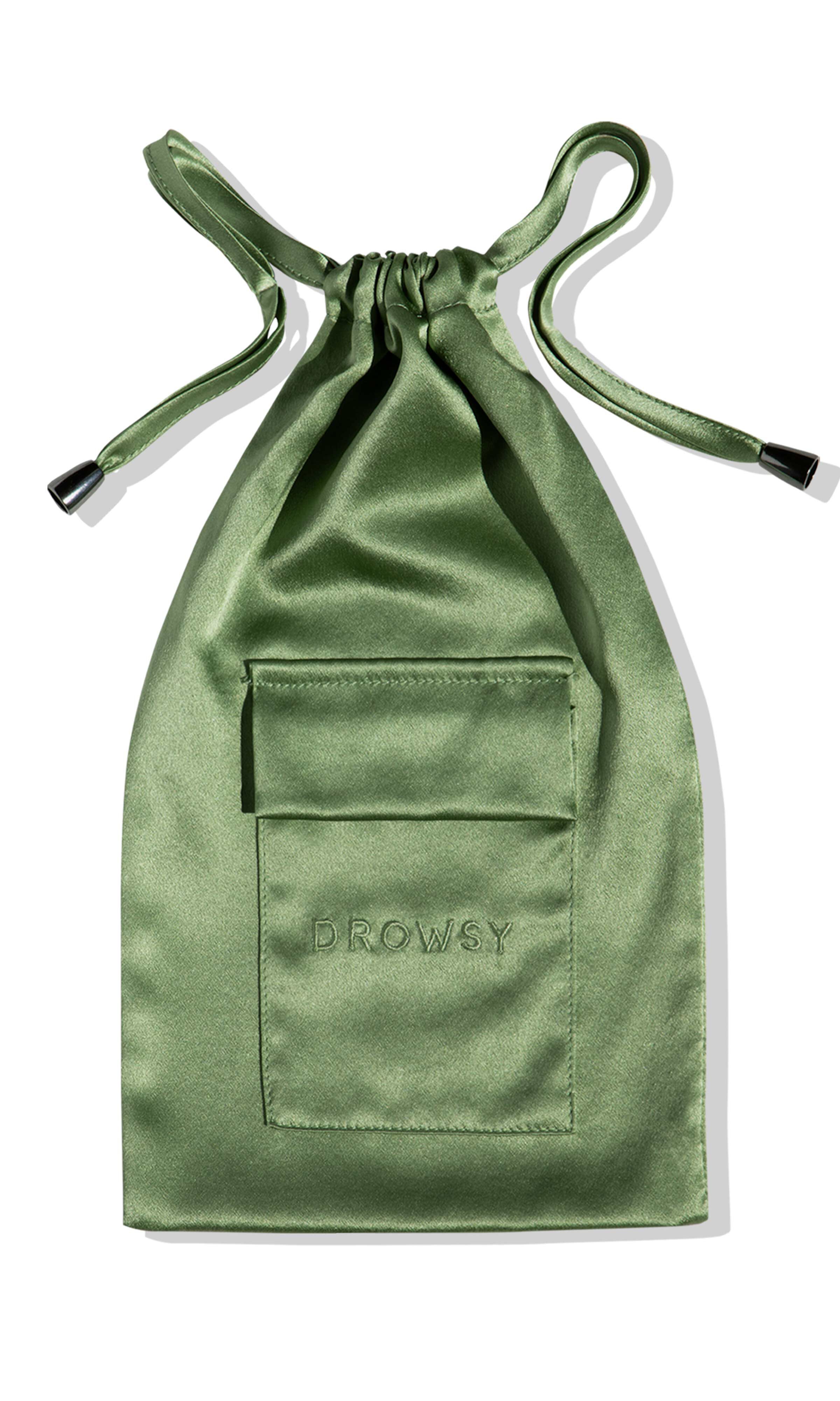 Silk Eyemask Carry Pouch, Pistachio Green / Sage Green, alternate image number 1