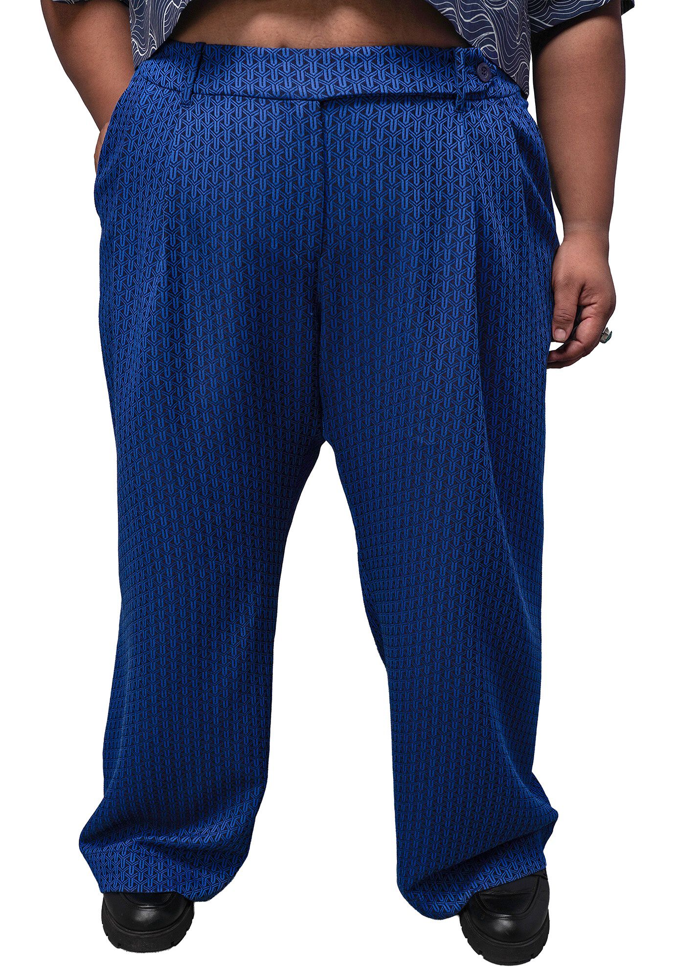 The Empower Jacquard Wide Leg Trouser, COBALT BLUE / Cobalt, hi-res image number 0