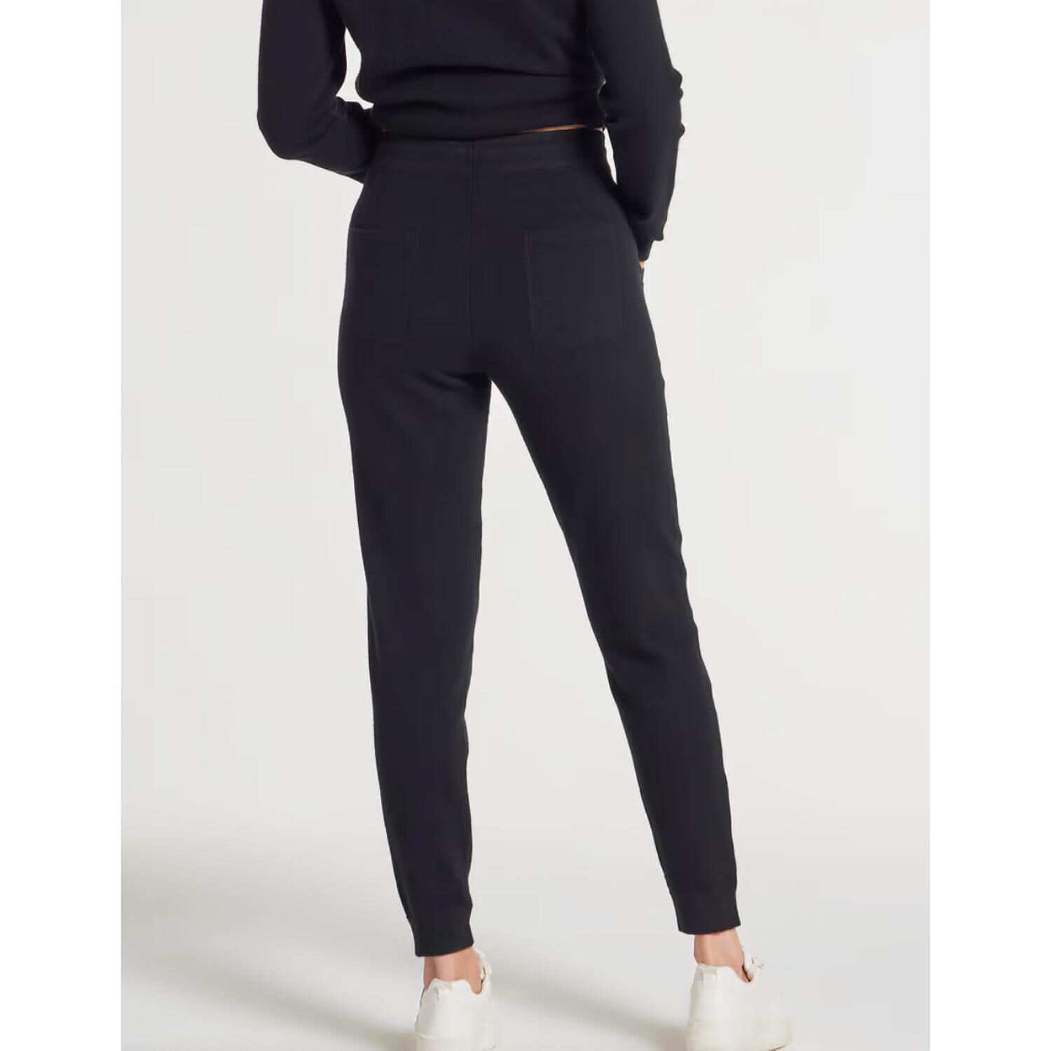 Cashmere Relaxed Fit Mid-Rise Joggers In Black, , alternate image number 1
