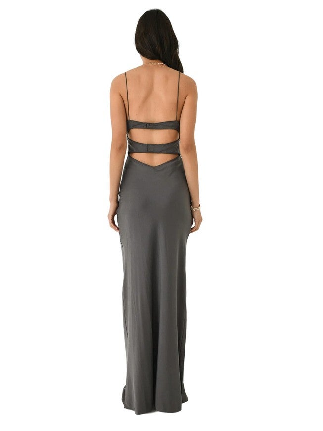 SOFT SILK BRA BIAS SLIP DRESS, Pewter Grey / Warm Grey, alternate image number null