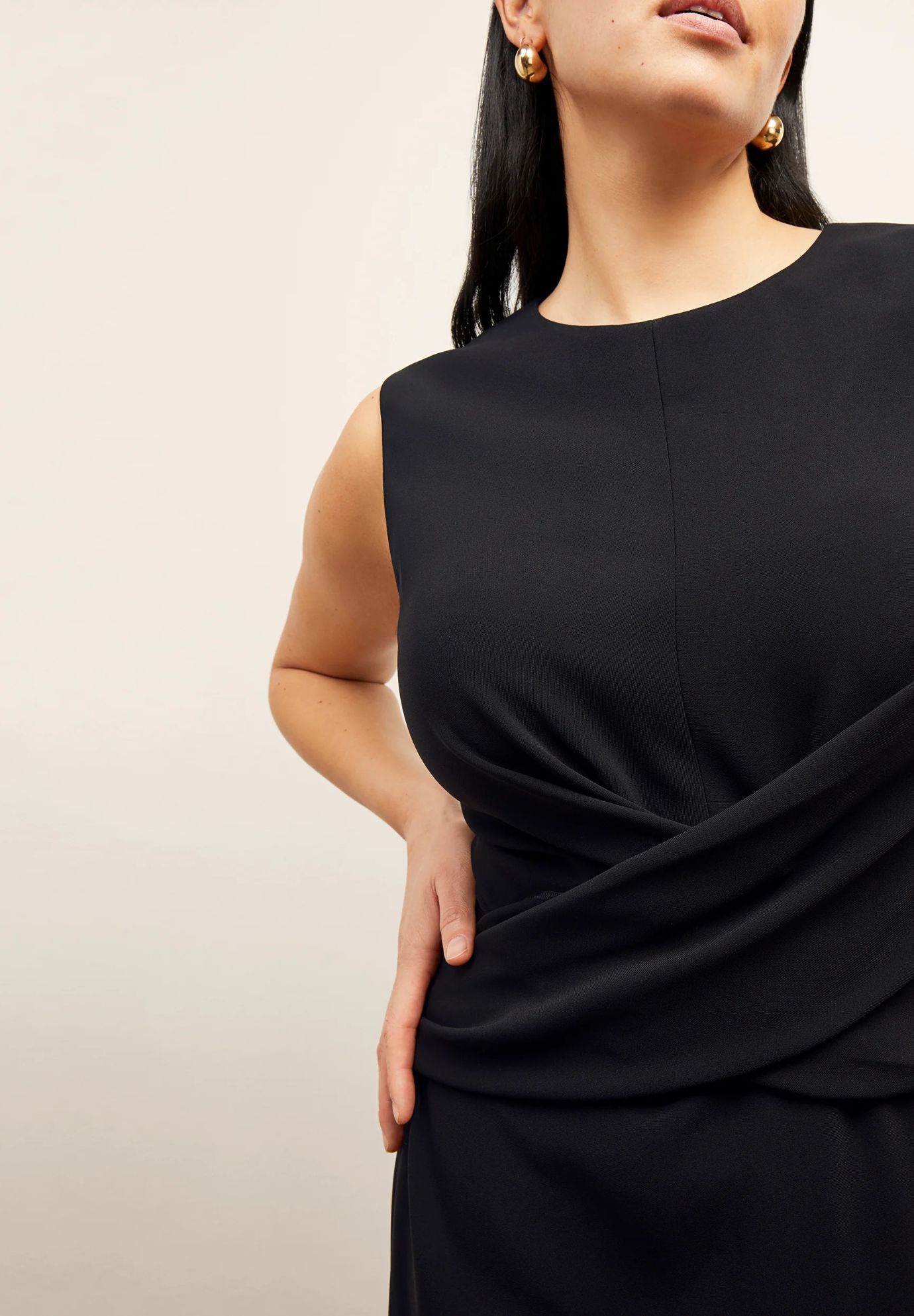 Luz Dress - Everyday Crepe, Black / Black, alternate image number 2